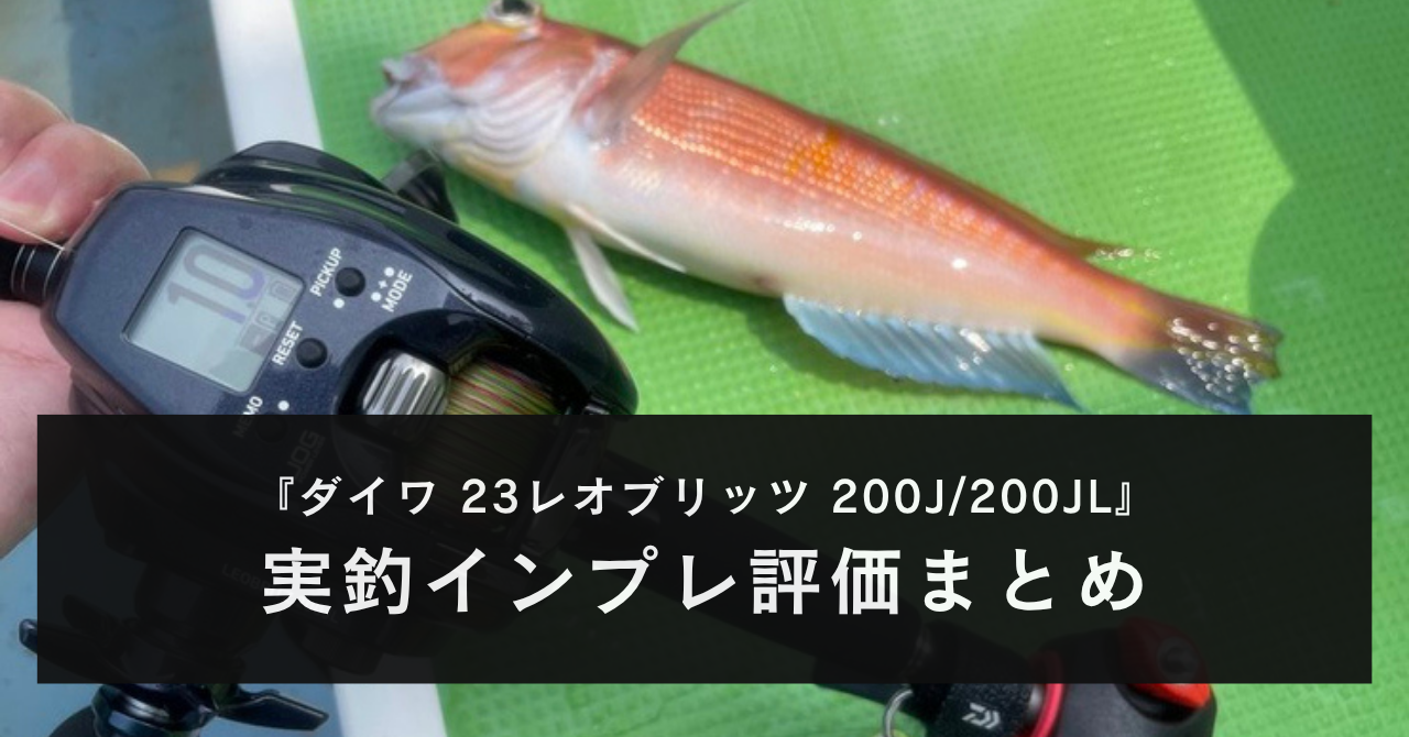 【実釣インプレ!】ダイワ 23レオブリッツ 200J/200JLを使ってみた感想