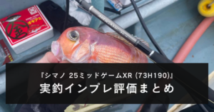 【実釣インプレ！】シマノ 25ミッドゲームXR (73H190)を使ってみた感想